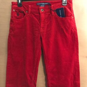 Ralph Lauren Sport Red Corduroy Pants NWT
